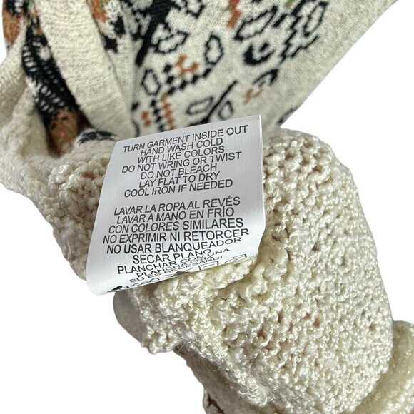 Democracy Bohemian Cardigan Knit Sweater Duster Size Medium Crochet Boho NWT - Picture 8 of 10